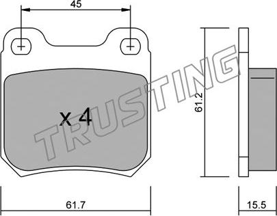 Trusting 284.0 - Brake Pad Set, disc brake www.parts5.com