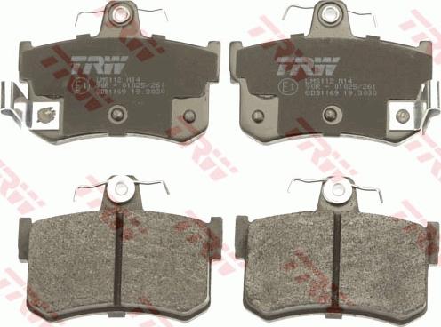 TRW GDB1169 - Brake Pad Set, disc brake www.parts5.com