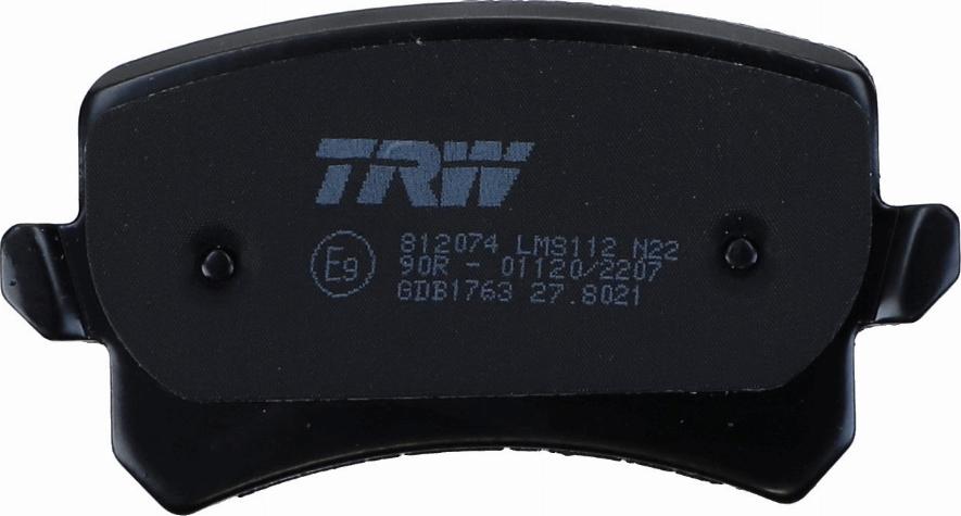 TRW GDB1763 - Brake Pad Set, disc brake www.parts5.com