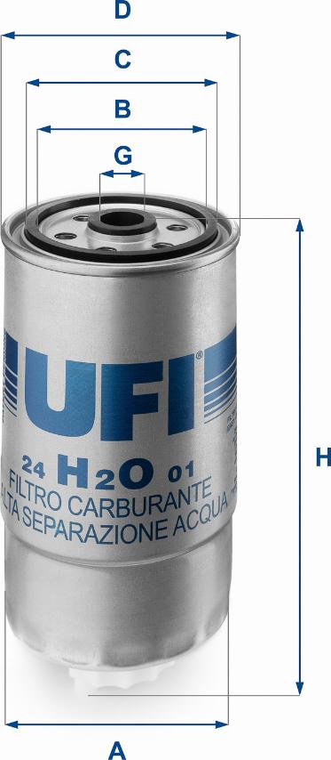 UFI 24.H2O.01 - Fuel filter www.parts5.com