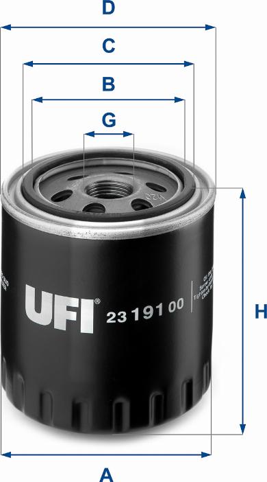 UFI 23.191.00 - Oil Filter www.parts5.com