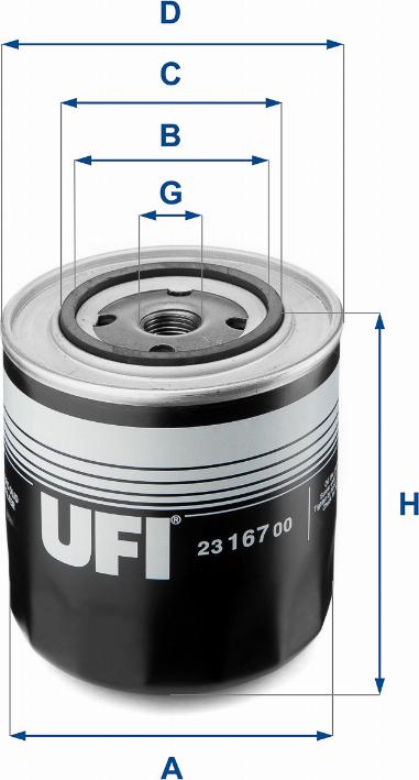UFI 23.167.00 - Oil Filter www.parts5.com