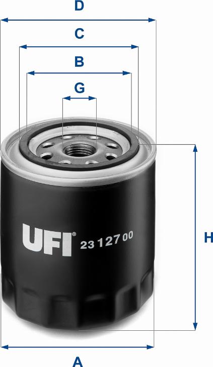 UFI 23.127.00 - Oil Filter www.parts5.com