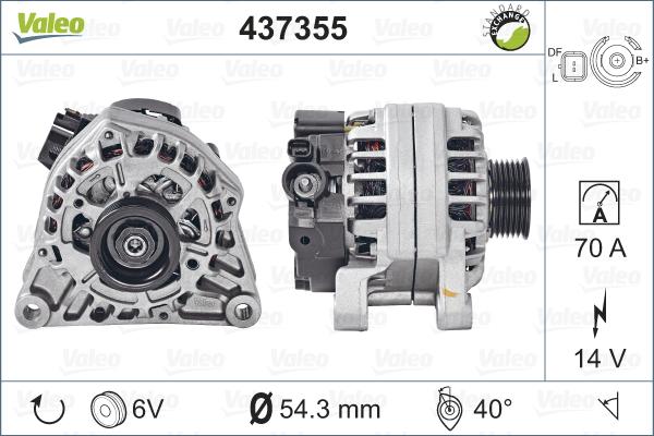 Valeo 437355 - Generator www.parts5.com