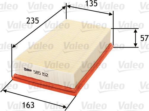 Valeo 585152 - Air Filter www.parts5.com