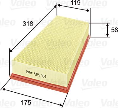 Valeo 585164 - Air Filter www.parts5.com