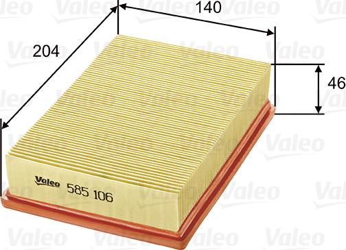 Valeo 585106 - Vzduchový filter www.parts5.com