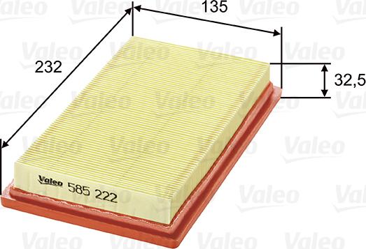 Valeo 585222 - Air Filter www.parts5.com