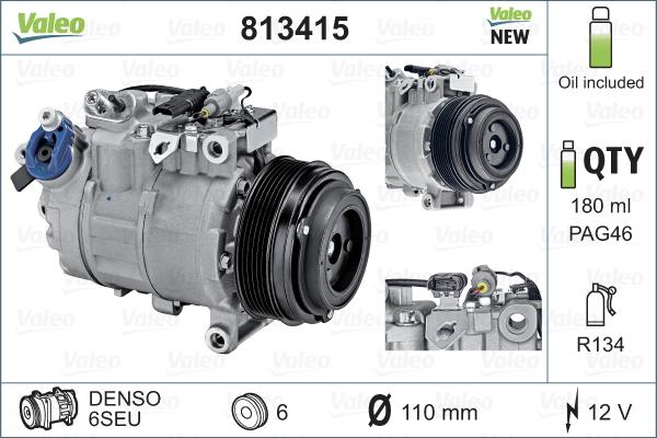 Valeo 813415 - Compressor, air conditioning www.parts5.com