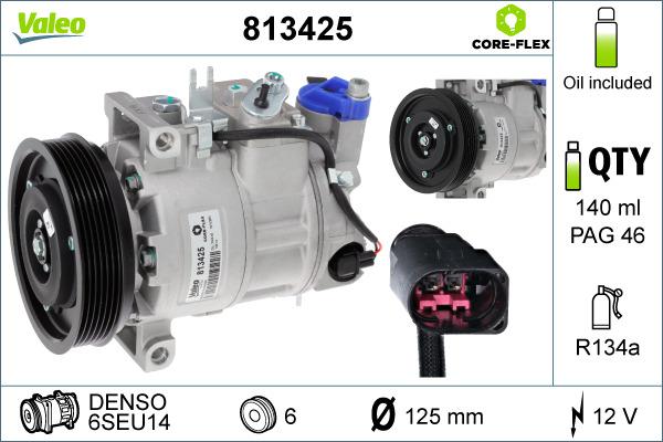Valeo 813425 - Compressor, air conditioning www.parts5.com