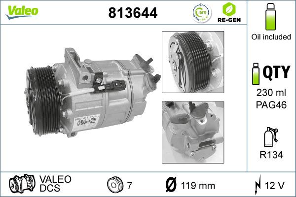 Valeo 813644 - Compressor, air conditioning www.parts5.com