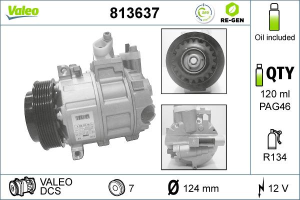 Valeo 813637 - Compressor, air conditioning www.parts5.com