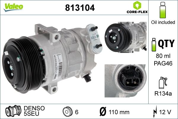 Valeo 813104 - Compressor, air conditioning www.parts5.com