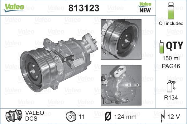 Valeo 813123 - Compressor, air conditioning www.parts5.com