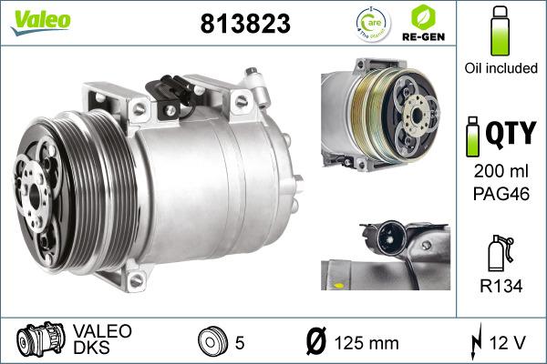 Valeo 813823 - Compressor, air conditioning www.parts5.com