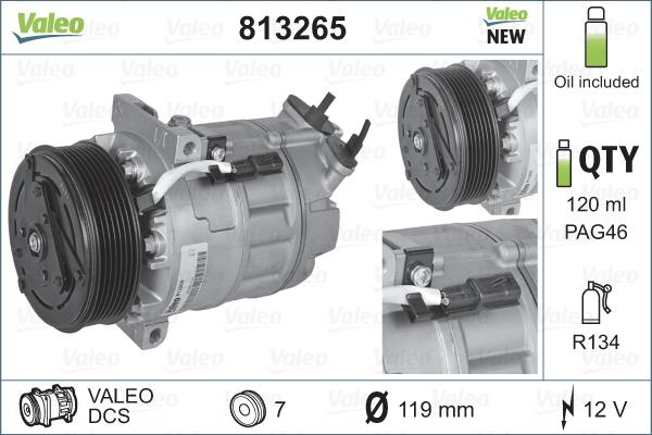 Valeo 813265 - Compressor, air conditioning www.parts5.com
