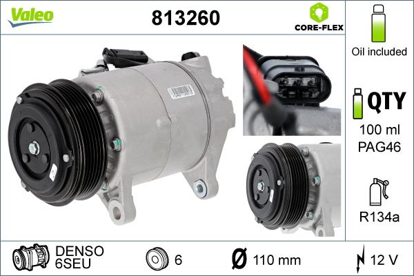 Valeo 813260 - Compressor, air conditioning www.parts5.com
