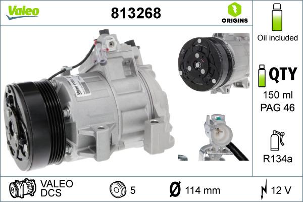 Valeo 813268 - Compressor, air conditioning www.parts5.com
