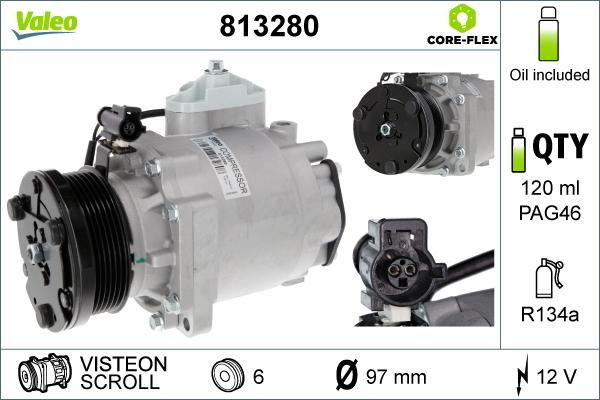 Valeo 813280 - Compressor, air conditioning www.parts5.com