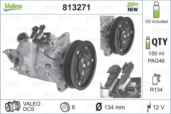 Valeo 813271 - Compressor, air conditioning www.parts5.com