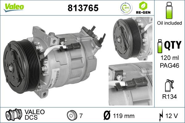 Valeo 813765 - Compressor, air conditioning www.parts5.com