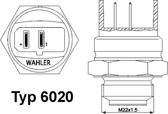 WAHLER 602095D - Interruptor de temperatura, ventilador del radiador www.parts5.com