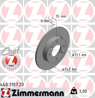Zimmermann 440.3107.20 - Brake Disc www.parts5.com