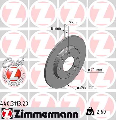 Zimmermann 440.3113.20 - Brake Disc www.parts5.com