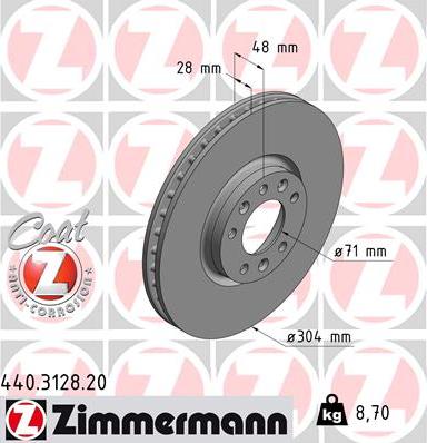 Zimmermann 440.3128.20 - Brake Disc www.parts5.com