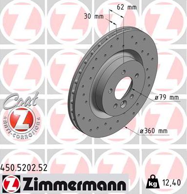 Zimmermann 450.5202.52 - Brake Disc www.parts5.com