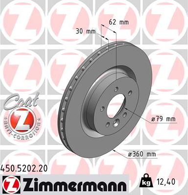 Zimmermann 450.5202.20 - Brake Disc www.parts5.com