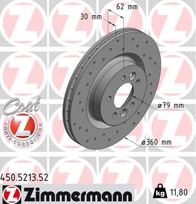Zimmermann 450.5213.52 - Brake Disc www.parts5.com