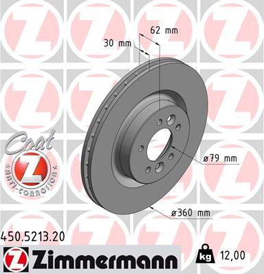 Zimmermann 450.5213.20 - Brake Disc www.parts5.com