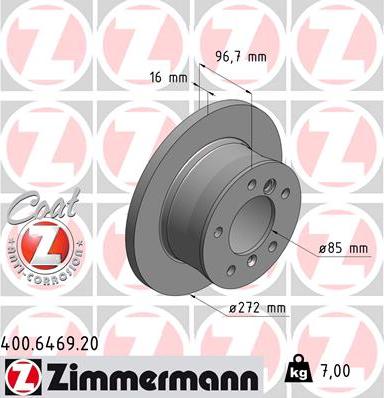 Zimmermann 400.6469.20 - Brake Disc www.parts5.com