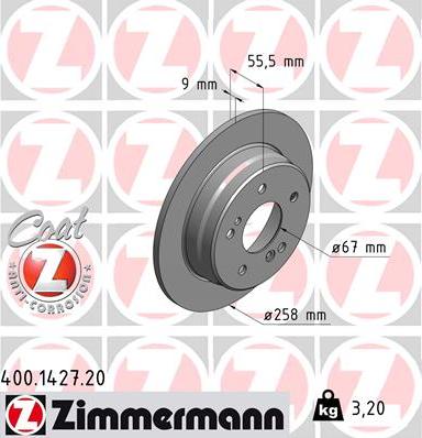 Zimmermann 400.1427.20 - Brake Disc www.parts5.com