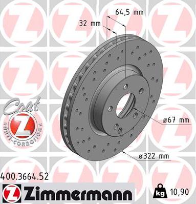 Zimmermann 400.3664.52 - Brake Disc www.parts5.com