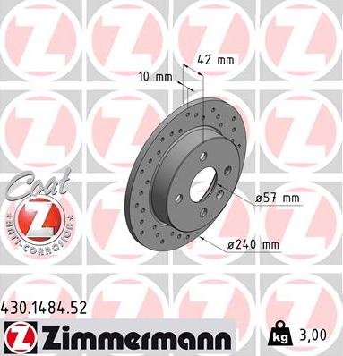 Zimmermann 430.1484.52 - Brake Disc www.parts5.com