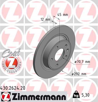 Zimmermann 430.2624.20 - Brake Disc www.parts5.com