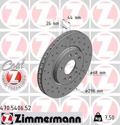 Zimmermann 470.5406.52 - Brake Disc www.parts5.com