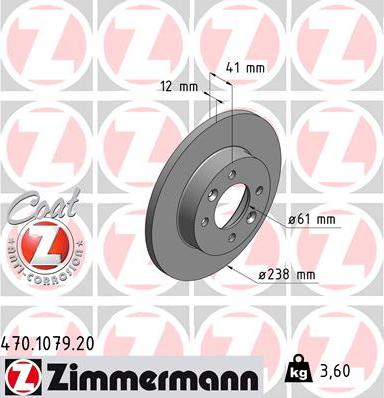 Zimmermann 470.1079.20 - Brake Disc www.parts5.com