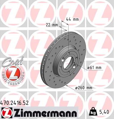Zimmermann 470.2416.52 - Brake Disc www.parts5.com