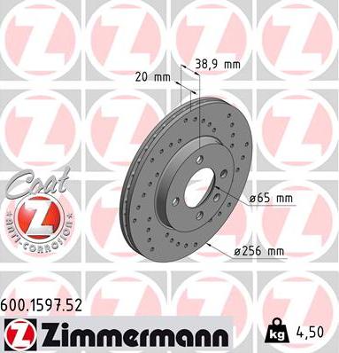 Zimmermann 600.1597.52 - Brake Disc www.parts5.com