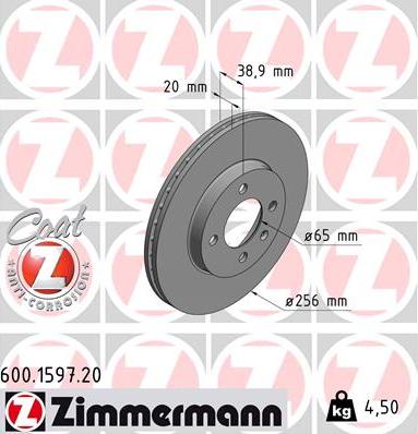 Zimmermann 600.1597.20 - Brake Disc www.parts5.com