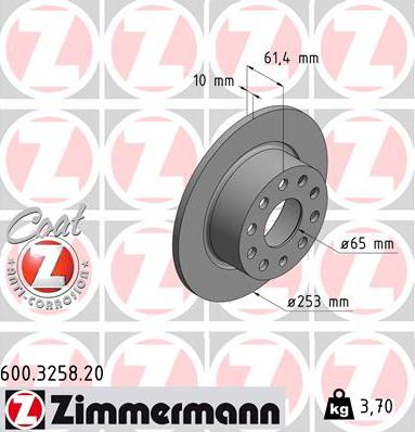 Zimmermann 600.3258.20 - Brake Disc www.parts5.com