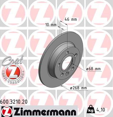 Zimmermann 600.3210.20 - Brake Disc www.parts5.com