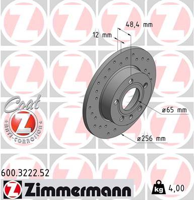 Zimmermann 600.3222.52 - Brake Disc www.parts5.com