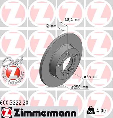 Zimmermann 600.3222.20 - Brake Disc www.parts5.com