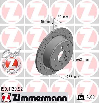 Zimmermann 150.1129.52 - Brake Disc www.parts5.com
