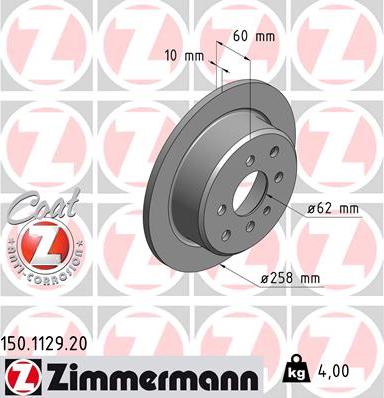 Zimmermann 150.1129.20 - Brake Disc www.parts5.com