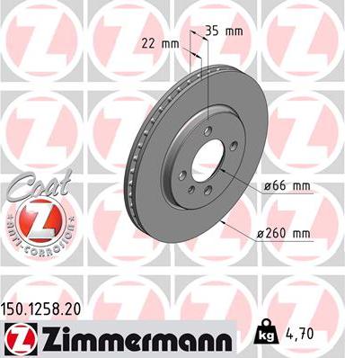 Zimmermann 150.1258.20 - Brake Disc www.parts5.com